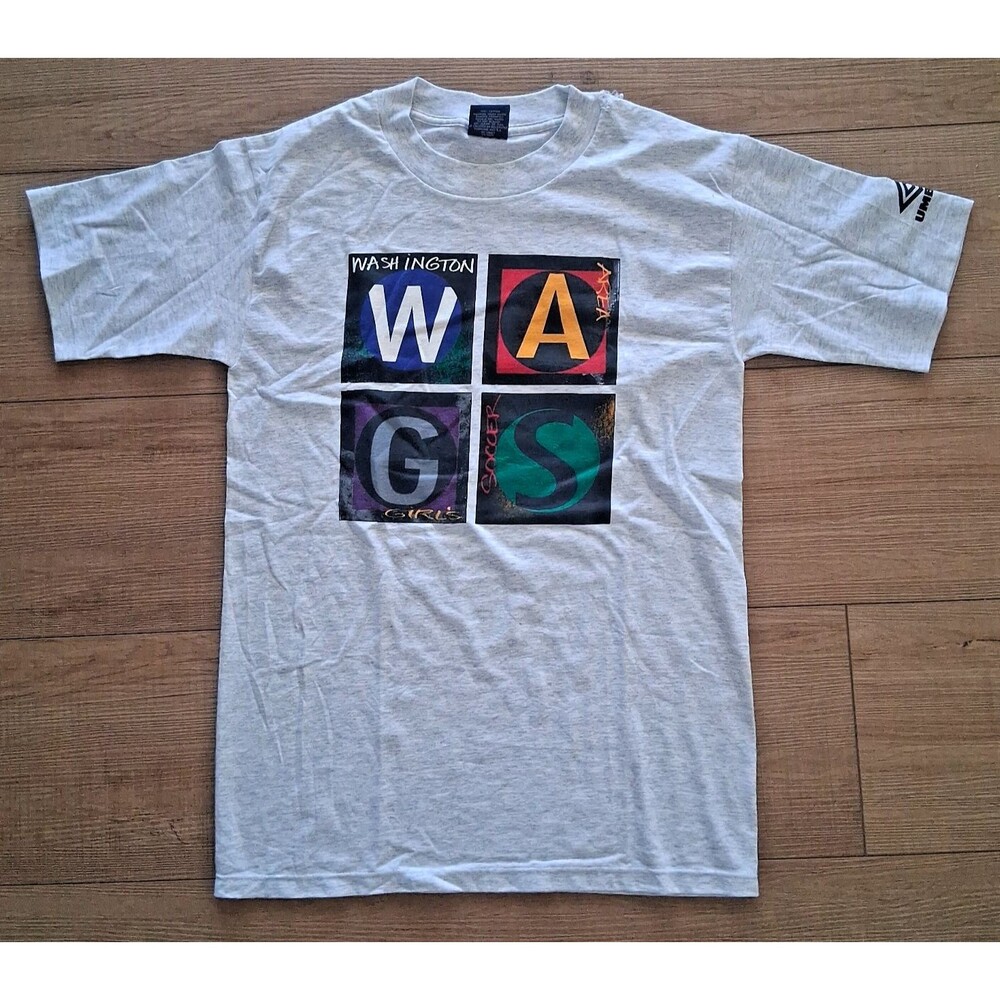 Vintage 90s Umbro WAGS Soccer T Shirt Mens M Washington Made USA Double Sided